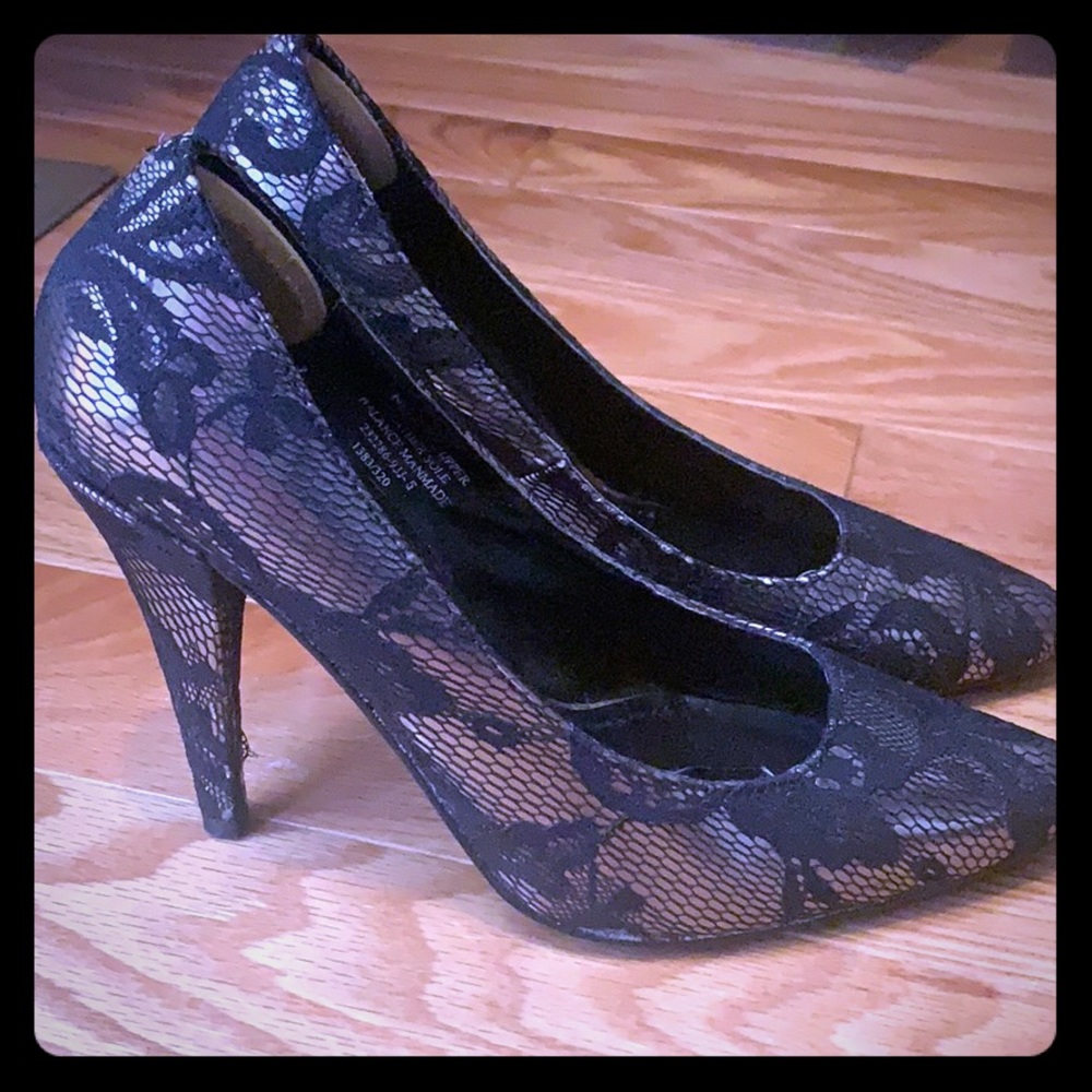 Colin Stewart Black Lace Heels